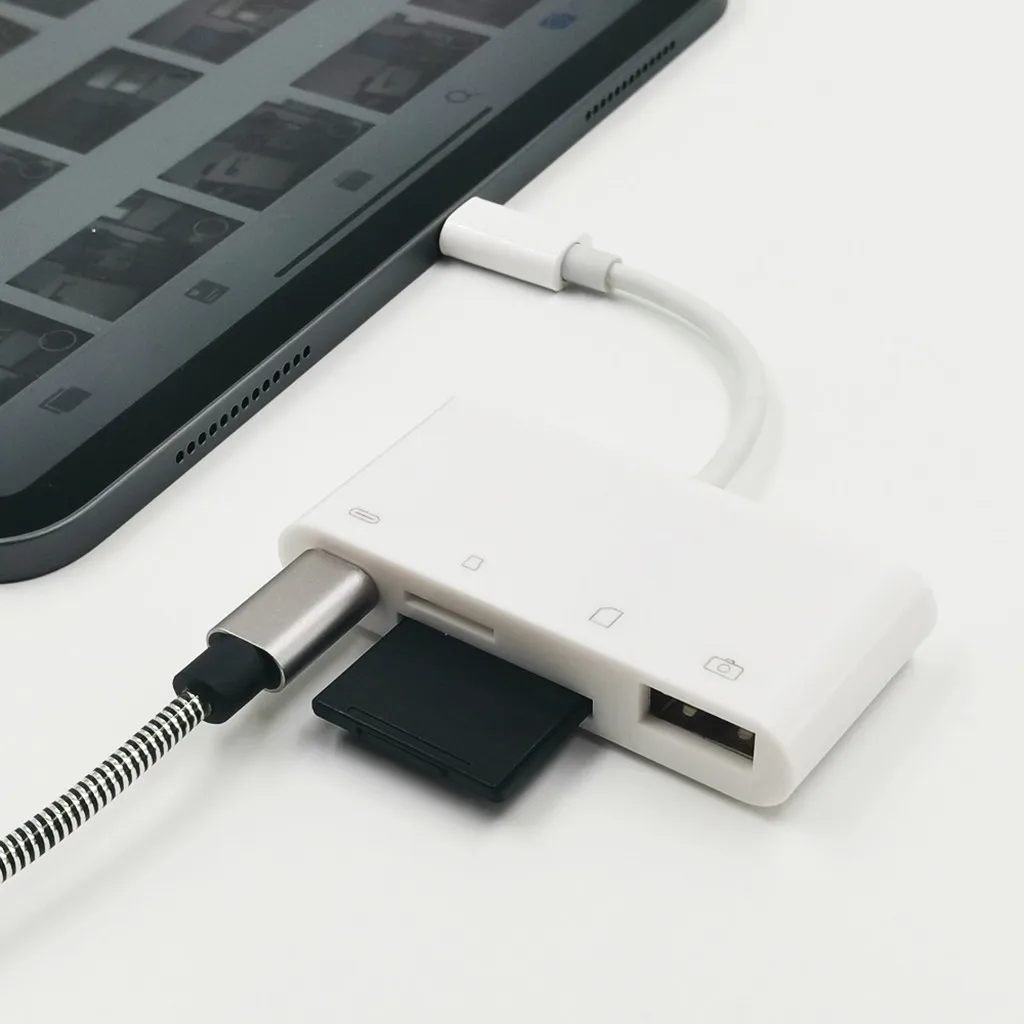 white Ouhaobin 4 в 1 USB 3,1 type-C кард-ридер для SD/TF/USB/type C концентратор адаптер ПК высокоскоростной USB 3,1 передача данных до 5 Гбит/с - Цвет: white