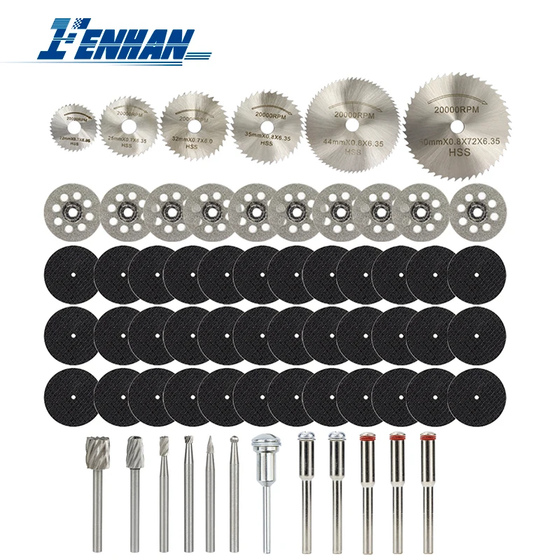 

66pcs Rotary Tool Metal Saw Blade Resin Cut off Wheel Diamond Cutting Disc HSS Routing Router Bit Circular Saw Blade