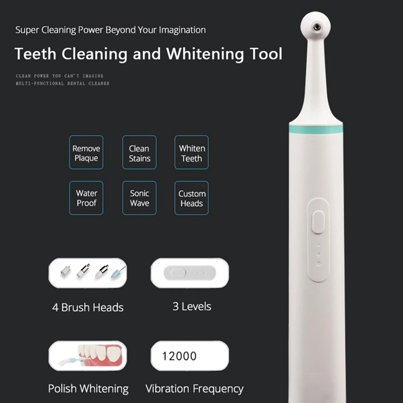 Многофункциональное Стоматологическое электрическое средство для полировки для зубов, профессиональное средство для удаления пятен и налета, звуковой Вибрационный отбеливающий ластик для зубов He