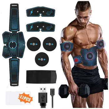 

Muscle Stimulator Waist Belt Arm Leg Hip Band Portable USB Rechargeable Fitness Machine Abdominal Exerciser Training Device Tool