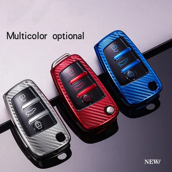 

Carbon fiber TPU car key case For Audi A1 A3 A4 A5 Q7 A6 C5 C6 Car Holder car smart remote Car Styling interior accessories