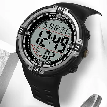 

SYNOKE Men Watches Multi Functional Waterproof Running Seconds Electronic Luminous Sports Large Dial Digital Relogio Clock Hour