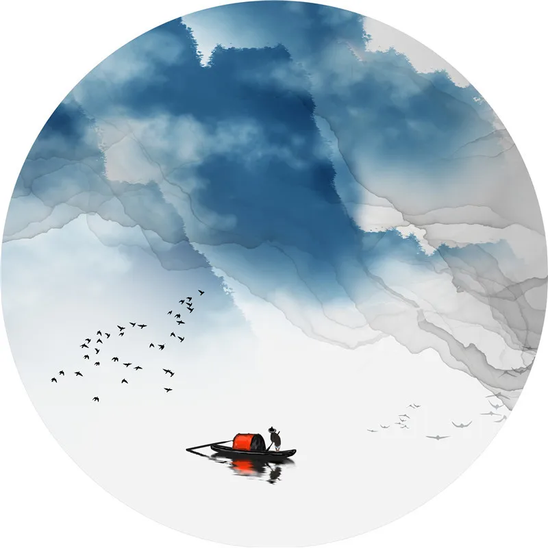 Wall Art Chinese Mountain Water Landscape Painting Bird Abstract Poster Canvas Pictures for Living Room Decor | Дом и сад