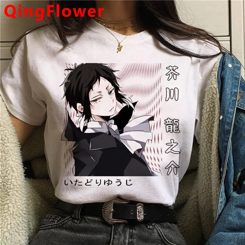 Bungou Stray Dogs t shirt top tees women harajuku kawaii streetwear ulzzang couple  kawaii summer top t shirt harajuku couple t shirt