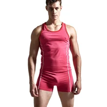 Фирменное цельное нейлоновое нижнее белье для спортзала и дома, мужское без рукавов, быстросохнущее сексуальное облегающее мужское повседневное ночное белье, Корректирующее тело, мужской пижамный комплект