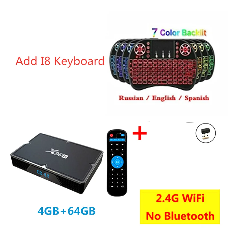 4G64G Add I8 X96 H Smart tv BOX X96 Мини Android 9,0 4 Гб 64 Гб 32 Гб Allwinner H603 wifi 1080P 4K Youtube 2 Гб 16 Гб телеприставка медиаплеер - Цвет: 4G64G Add I8