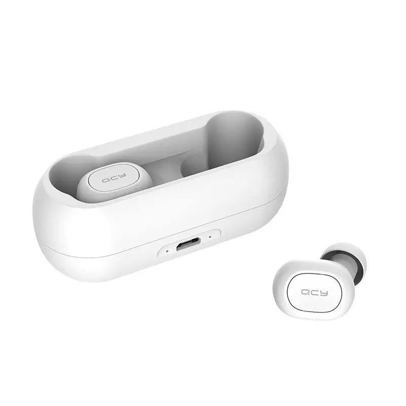 QCY T1C Мини Bluetooth наушники с микрофоном Беспроводные спортивные наушники шумоподавление Гарнитура и зарядная коробка