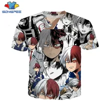 私のヒーロー学界 tシャツ新しい女性の tシャツトップス 3D 印刷アニメ男性の tシャツ o ネックヒップホップ原宿男性 tシャツスポーツウェア C00-19(China)