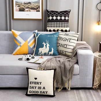 

Simple Style 45x45cm Back Cushion Soft Cozy Sofa Bed Waist Pillow Home Decor Cushion with Core Car Seat Back Pillow