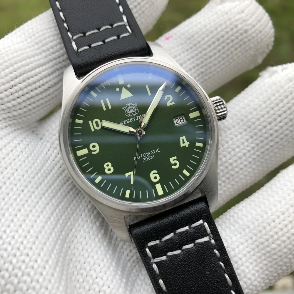 Steeldive 39mm Нержавеющая сталь 316L Мужские часы для погружений 200м Водонепроницаемые