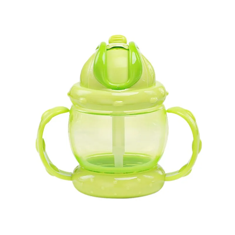 H2-240ml 200-400 мл детская Тренировочная бутылочка для малышей, здоровая чашка для кормления, безопасная питьевая вода, соломинка, непроливайка, милая детская бутылочка для молока - Цвет: H2-240ml