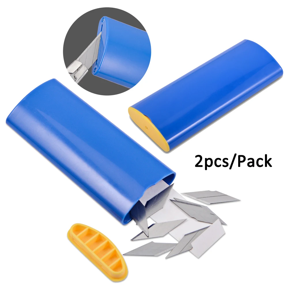 

EHDIS 2pcs Professional Snap Off Blade Disposal Case For 30 Degree Steel Trash Baldes Paper Film Vinyl Knife Cutter Tool Storage