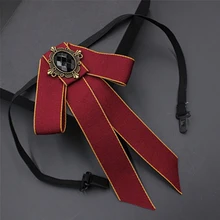 Женский галстук-бабочка, элегантные стразы, воротник, булавка, галстук для девушек, одноцветная брошь с кисточкой, галстук, галстук для рождественской вечеринки, аксессуары для галстука