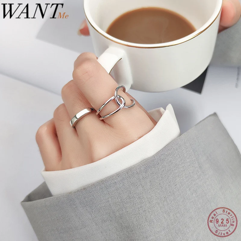 Женское Винтажное кольцо WANTME из серебра 925 пробы с геометрическим узором