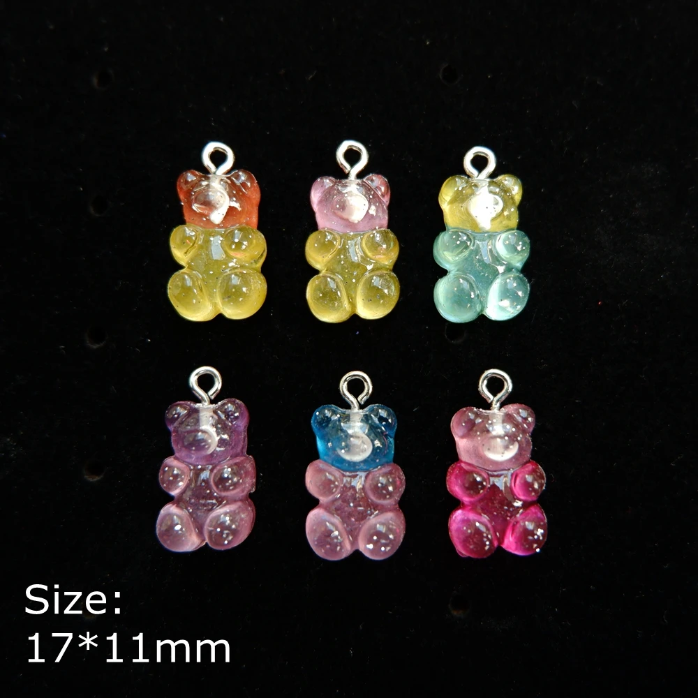 Подвески Gummy bear кабошон из смолы с плоской задней стороной ювелирные изделия