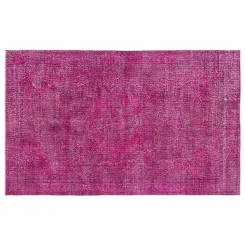 

Handmade Fuchsia Vintage Overdyed Turkish Area Rug 179x292 Cm-5'10''X9'7''