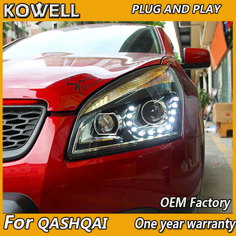 2008-2013 для Nissan Qashqai фары для автомобиля Стайлинг qashqai фара 12 высокая яркость светодиодный DRL Парковка Биксеноновые линзы HID K