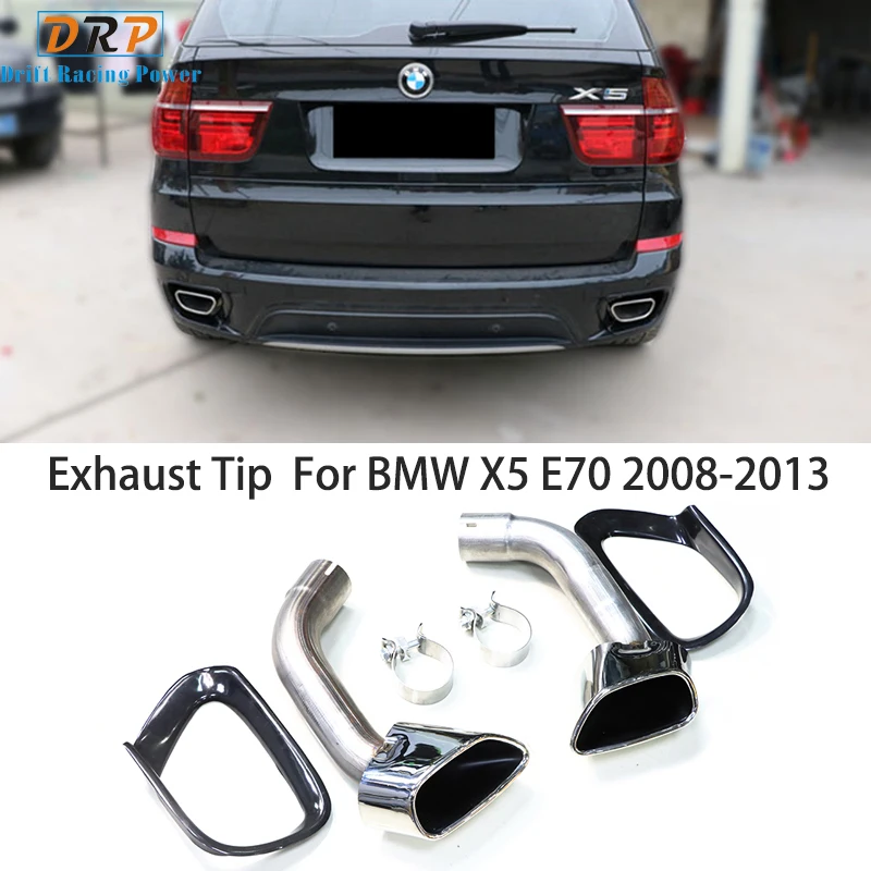 1 Pair Exhaust Tip For BMW X5 E70 V8 Look 20077-2010 Exhaust Pipe 304 ...