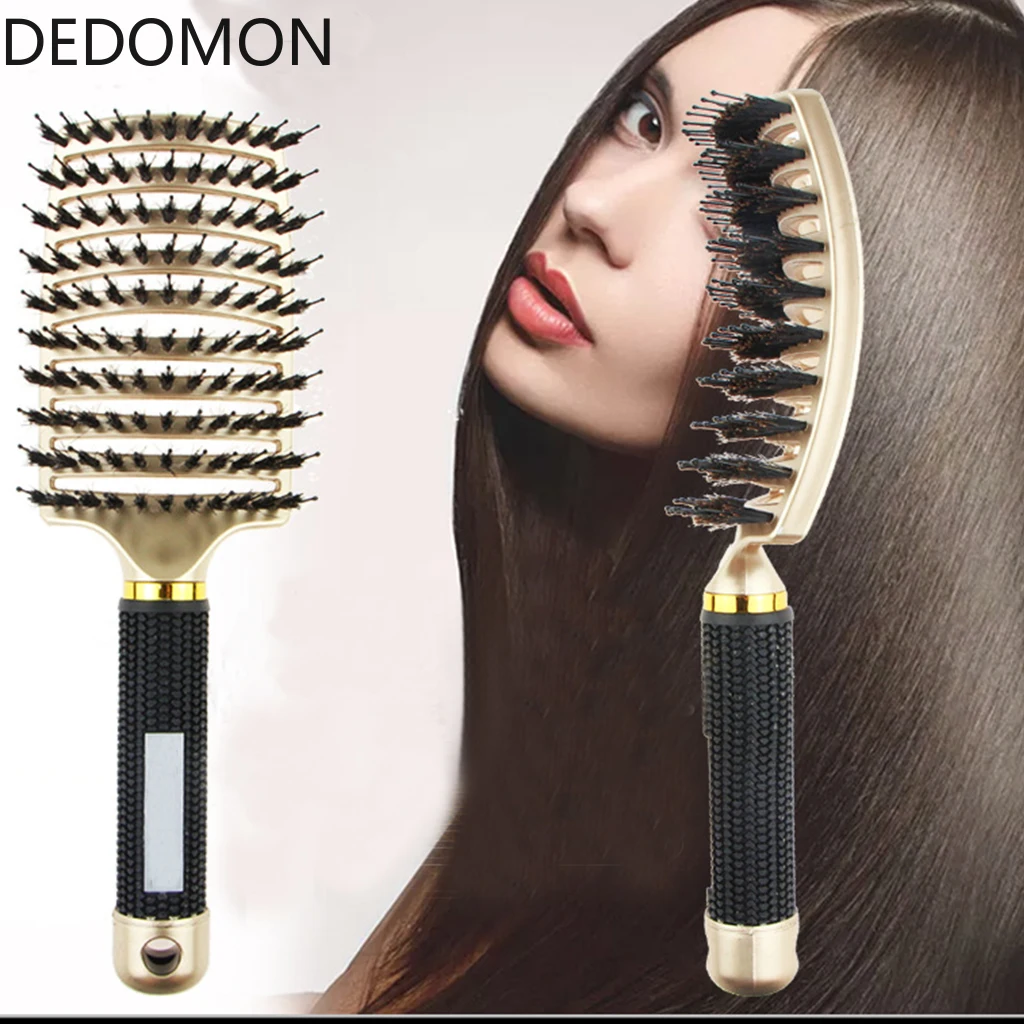 Massage Comb Hair-Brush Hairdressing-Styling-Tools Bristle Detangle Curly Women Salon