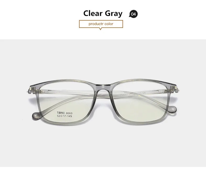 Оптические ультралегкие квадратные маленькие очки для лица TR90 мужские и женские брендовые дизайнерские пресбиопические оптические оправы Oculo - Цвет оправы: C4 Clear Gray