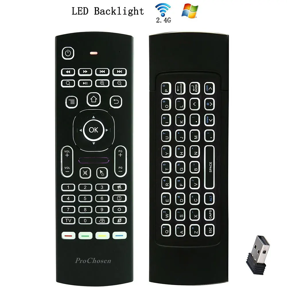 

Wireless Backlit Air Mouse Remote Keyboard 2.4G Infrared Learning For Xbox PC TV Android Box Smart TV HTPC Windows Mac AS99
