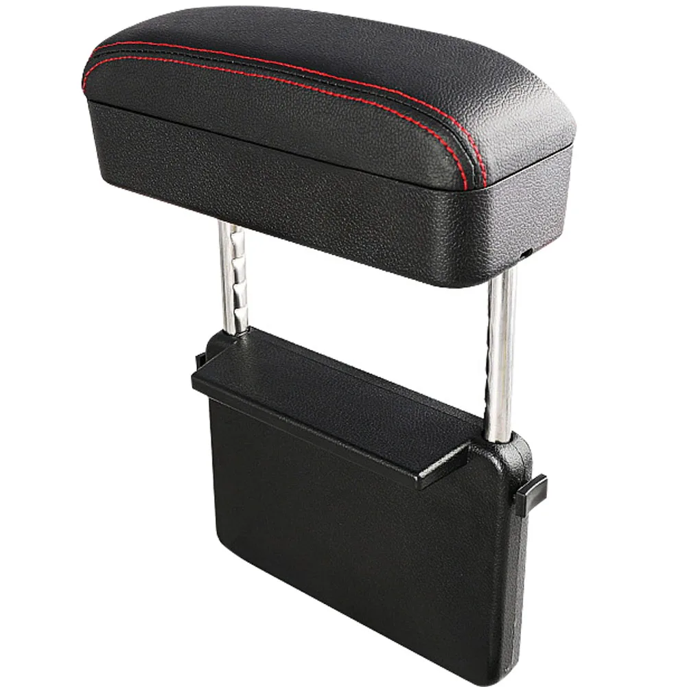 

Car Armrest Box Organizer Interior Safe Wireless Charging Seat Auto Artificial Leather Universal Elbow Support Adjustable