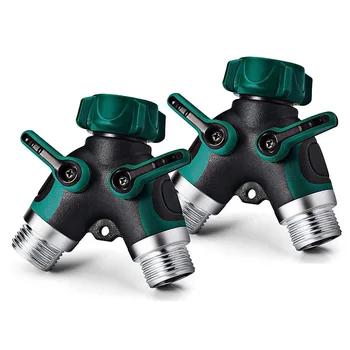 

ABSF Garden Hose Accessories-2 Way Y Hose Connector Hose Splitter Easy Grip, Smooth Long Handles Y Valve (2-Pack)