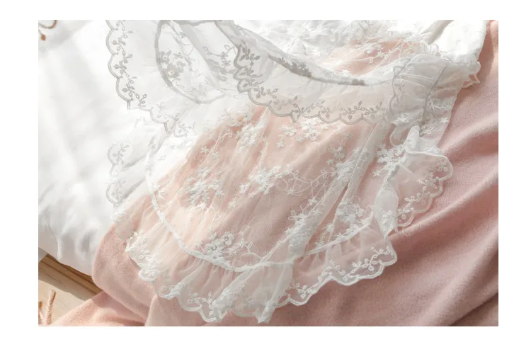 Белая Романтическая Ночная сорочка сексуальная одежда для сна Нижнее белье кружевная Красивая Открытая ночная рубашка с вышивкой в виде цветов