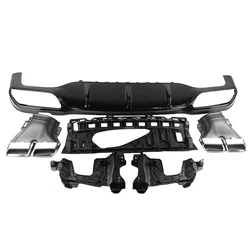 Pare choc de haute qualité, installation facile fft pour Benz W213 2016 + version sport, diffuseur de lèvre de pare choc arrière de voiture avec embouts d'échappement 