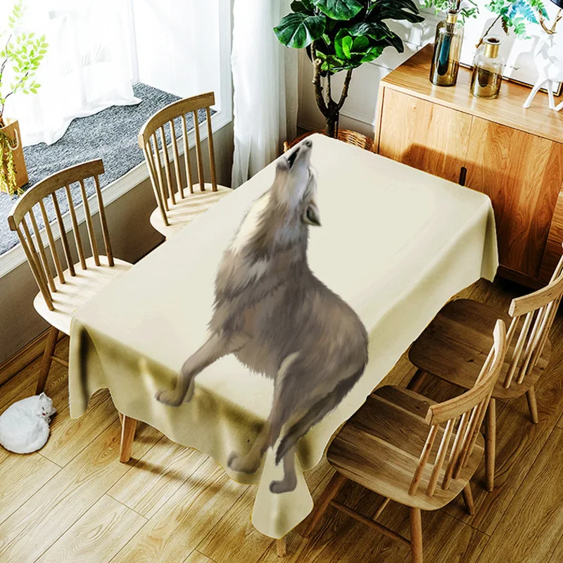 Скатерть с животными в реалистичном стиле водостойкая клеящаяся прямоугольная