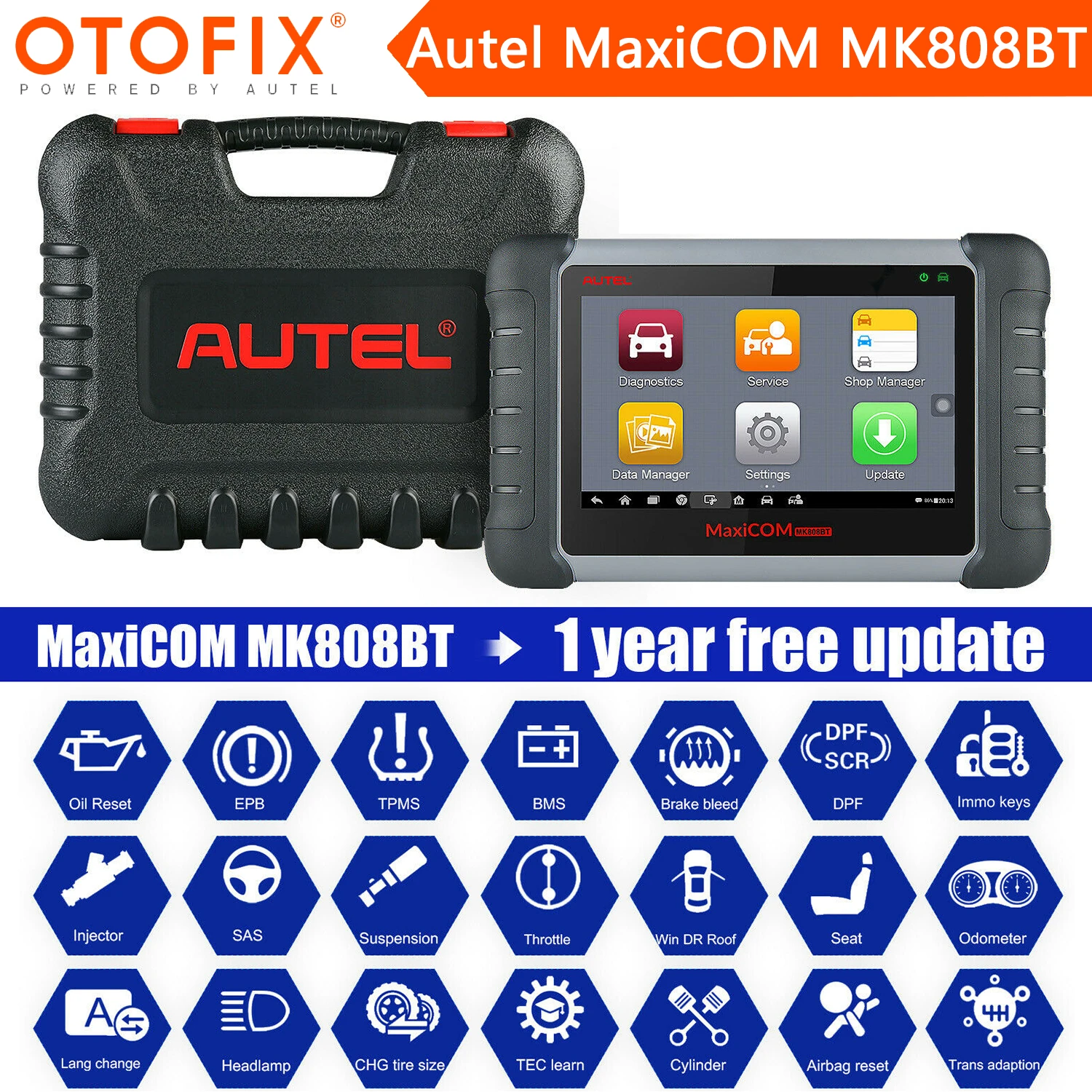 Autel MaxiCOM MK808BT Auto Full System Diagnostic Scan Tool OBD2 Code Reader Scanner Diagnosis Autel MK808 MX808 auto inspection equipment