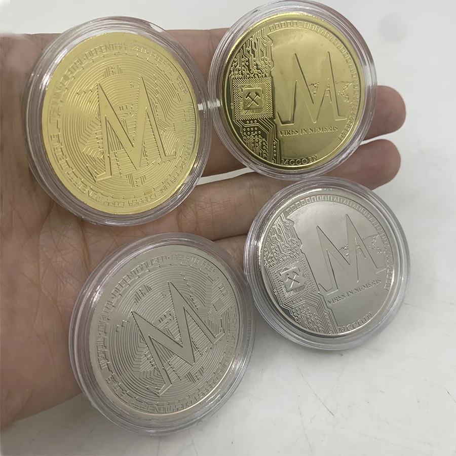 CO14 XMR gold Commemorative Coins Silver Monero Coins Art Collection Gold Plated Bitcoin Specie Ethereum Coins cryptoCurrency