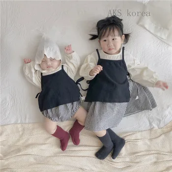 

Family Matching Big Sister And Little Sister Clothes Korea Mommy And Me Clothes Plaid PatchWork Dress Family Look Clothes Outfit