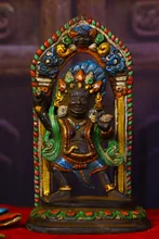 

Home Decor 6" Tibet Buddhism Old Bronze Tracing Vajra Bodhisattva Buddha statue Enshrine the Buddha Town House Exorcism