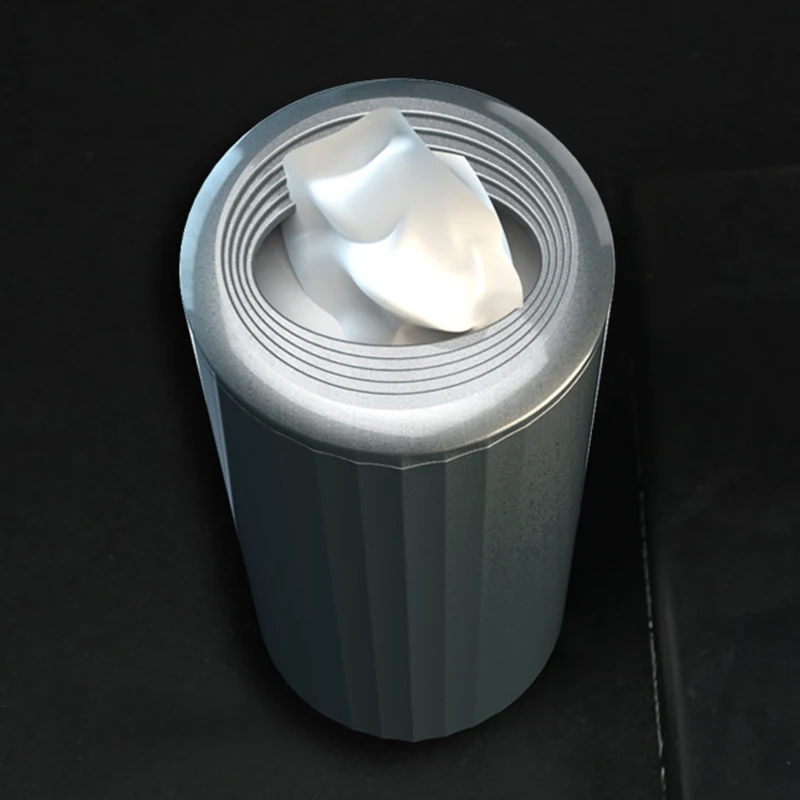 

Car Tissue Box Home Round Silver Tube Plastic 155x70MM Multi-functional Interior Accessories