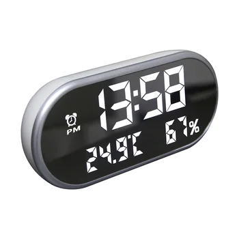 

Multifunctional Digital Display Electronic Alarm Clock, Creative USB Plug-in LED Temperature and Humidity Alarm Clock