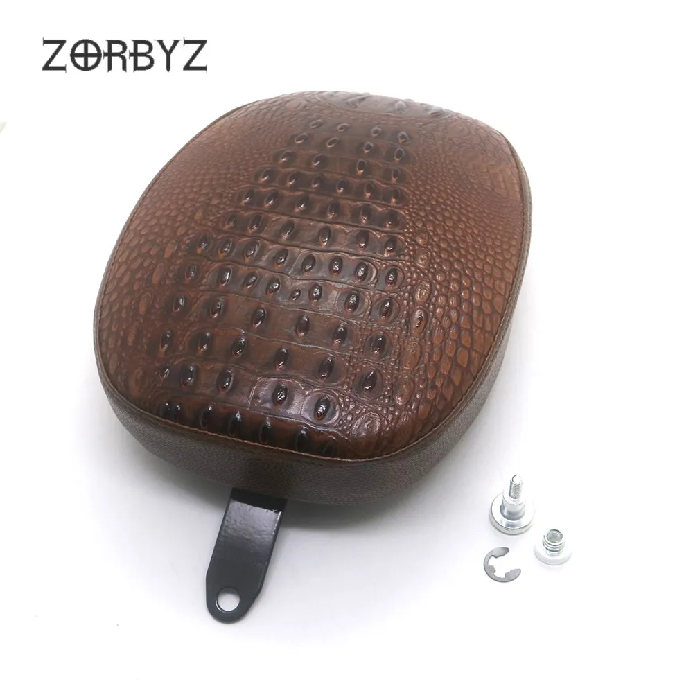 ZORBYZ мотоциклетные CL Коричневый Крокодил искусственная кожа сзади пассажира Solo сиденья подушки для Harley Sportster XL1200 XL883 72 48