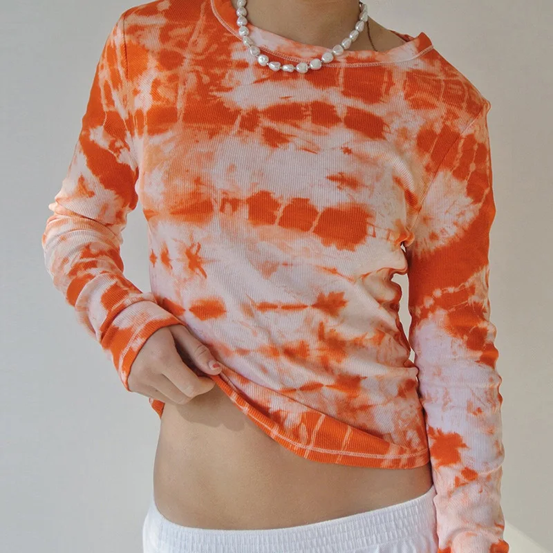 

Women's 2020 New Style for Autumn and Winter Long-Sleeved round Neck Slim-Fit Printing and Dyeing Leisure T-shirt tshirt