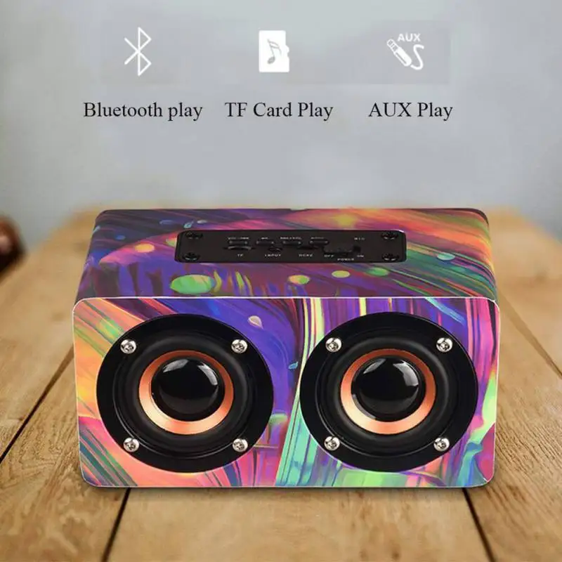 FULL-D50Color Деревянный беспроводной Bluetooth динамик Fm радио Поддержка Tf карты вызова Голосовые подсказки Функция