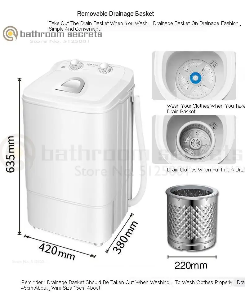 Мини стиральная машина маленькая одна бочка полуавтоматическая Бытовая большая емкость Elution одна бочка стиральная машина
