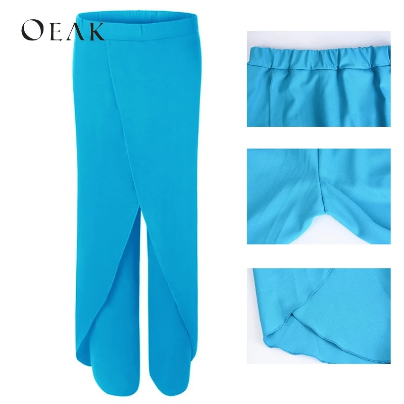 OEAK 5XL размера плюс повседневные свободные широкие брюки для женщин большие размеры длинные штаны одноцветные брюки с низкой талией женские pantalon mujer