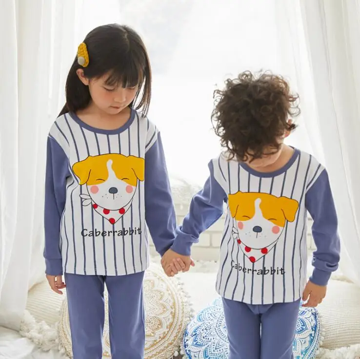 Осенне-зимние детские пижамные комплекты с длинными рукавами и героями мультфильмов; комплект одежды для сна для девочек; детские пижамы; домашняя одежда для мальчиков - Цвет: C19