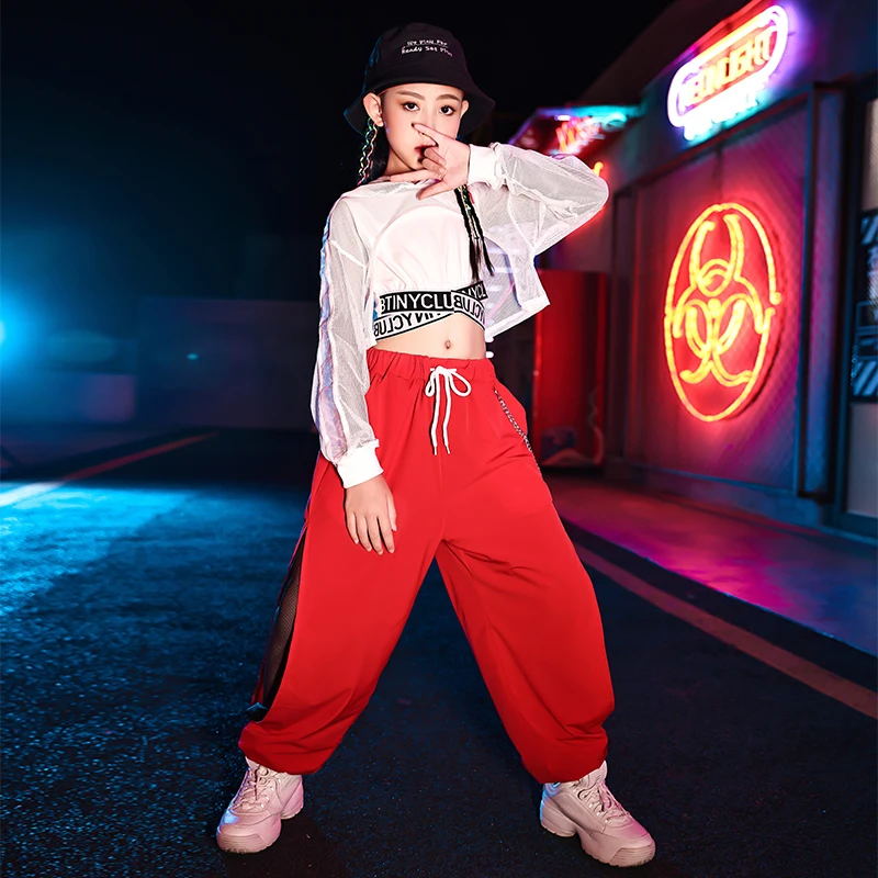 

Kids Hip Hop Dance Outfit Kpop Clothing Jazz Dancewear Tops Vest Pants Streetwear Girls Street Dance Performance Costume VDB3688