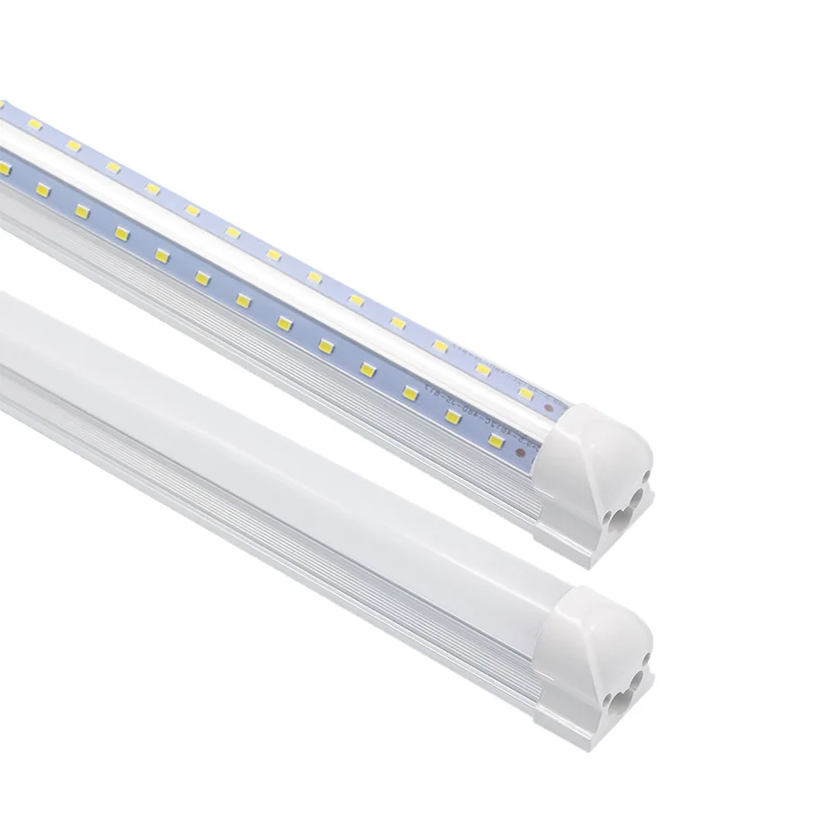 2FT T8 светодиодный прозрачный/молочный чехол 2835 SMD 2000 люменов T8 V-shape Интегрированный Светодиодный трубчатый AC85V-265V 20 Вт 96 шт. светодиодный светильник