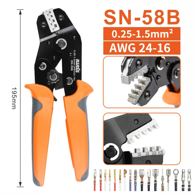 SN-58B Crimping Pliers Clamp Tools Set Multifunctional Terminals Electrical Clamp Dies Wire Crimper Ratchet Crimping Tools Kit 2