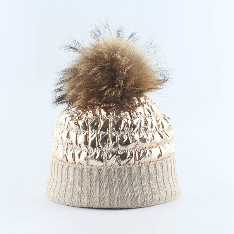 

New Raccoon Hair Bulb Hat Adult Gorros Mujer Invierno Winter Warm Knit Roll Of Adult Ms Hat Without A Hat Winter Hat Bobble Hat