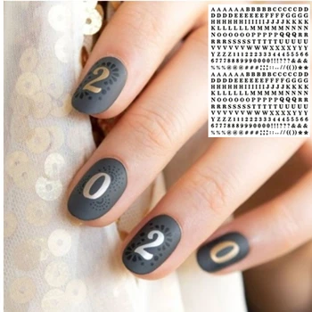 

WG-143-142 english letter black colorful letters 3d nail art stickers decal template diy nail tool decorations