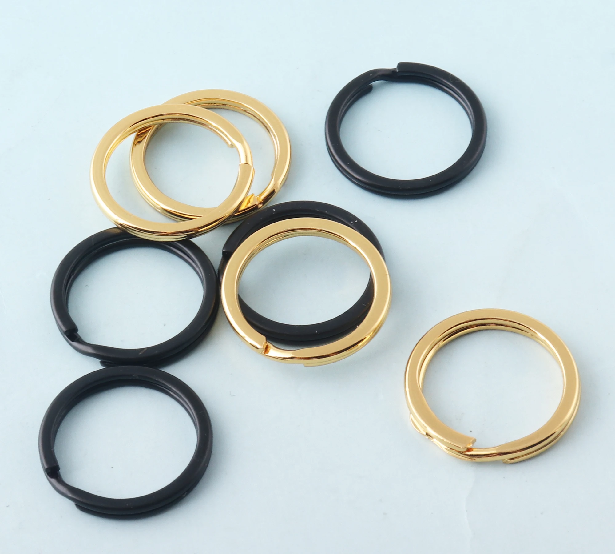 

20mm Mini split rings Flat Keyrings Black Key Ring O rings Metal Key Fob Ring for Key Chain Wholesale Findings