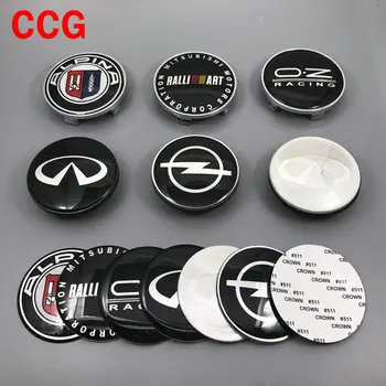 

4pcs 65mm 68mm RALLIART OZ RACING OPEL ALPINA Infiniti Car logo Wheel Center Cap rim Badge cover refit decoration emblem sticker