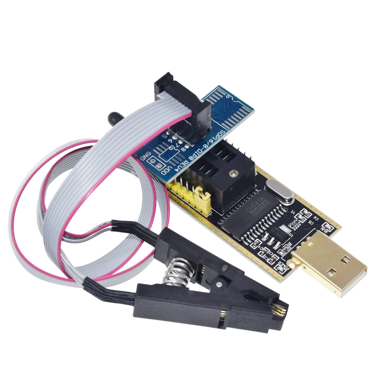 TZT CH341A 24 25 серии EEPROM флэш-память биос USB программист модуль+ SOIC8 SOP8 тестовый зажим для EEPROM 93CXX/25CXX/24CXX